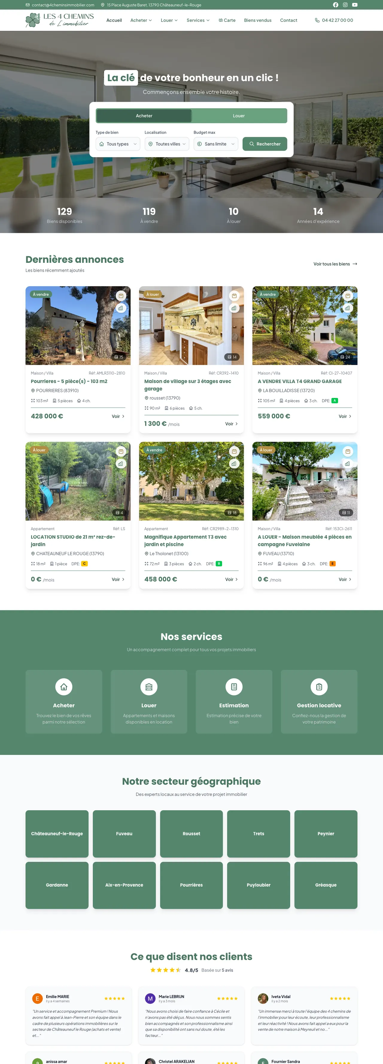 Site 4 Chemins Immobilier