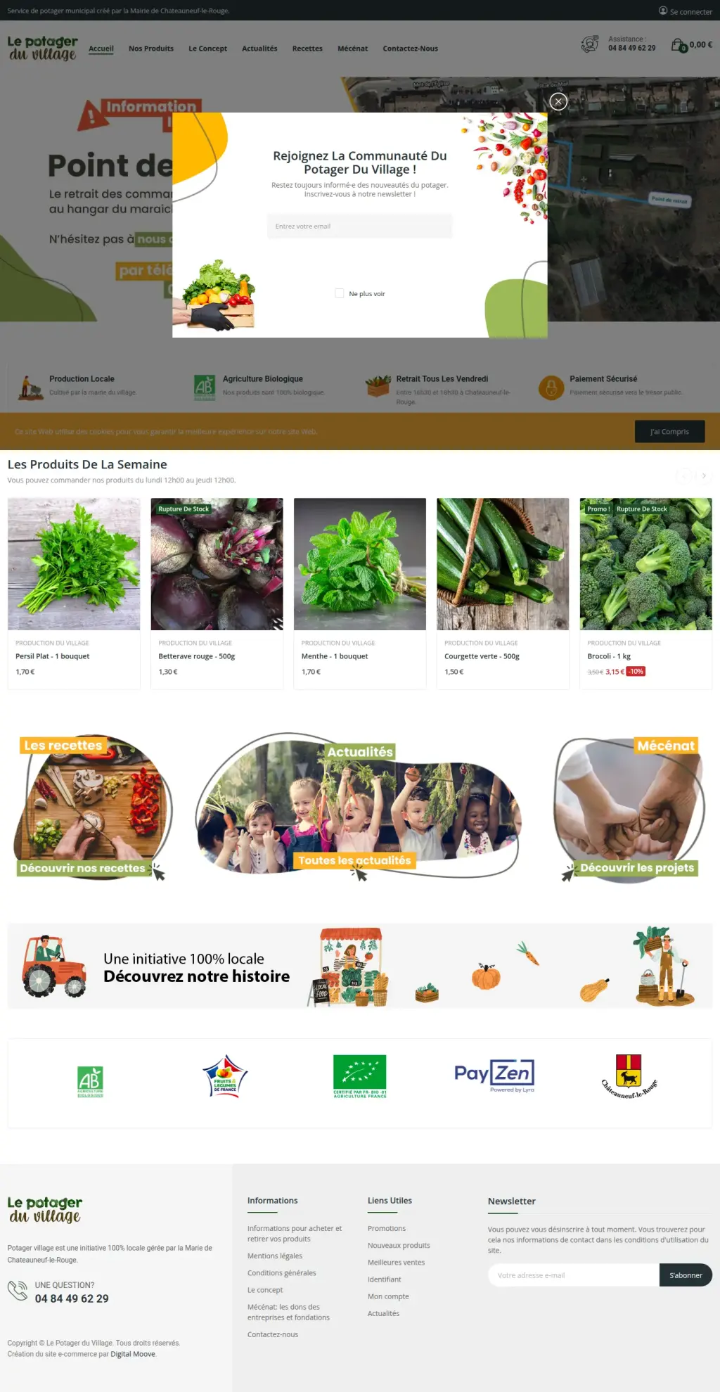 Capture pleine page — Le Potager du Village